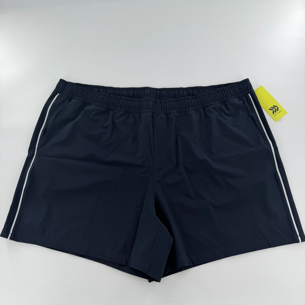 All In Motion Athletic Shorts Modern Men 3XL Dazzling Dark Blue Side‎ Stripe NWT